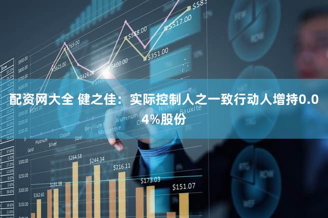 配资网大全 健之佳：实际控制人之一致行动人增持0.04%股份